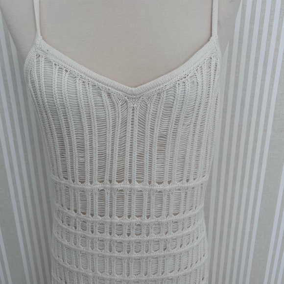 NWT Abercrombie & Fitch Crochet-Style Maxi Dress Cream Women’s Size Large - Picture 10 of 13